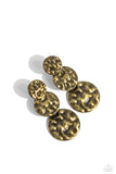 Paparazzi "Triple Threat Texture" Brass Post Earrings Paparazzi Jewelry