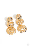 Paparazzi "Triple Threat Texture" Gold Post Earrings Paparazzi Jewelry