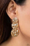 Paparazzi "Triple Threat Texture" Gold Post Earrings Paparazzi Jewelry