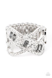 Paparazzi "Triple Threat Twinkle" Silver Ring Paparazzi Jewelry
