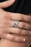 Paparazzi "Triple Threat Twinkle" Silver Ring Paparazzi Jewelry