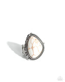 Paparazzi "Tundra Rotunda" White Ring Paparazzi Jewelry