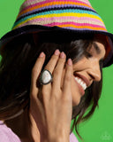 Paparazzi "Tundra Rotunda" White Ring Paparazzi Jewelry