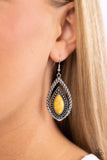 Paparazzi "Twisted Trailblazer" Yellow Earrings Paparazzi Jewelry