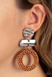 Paparazzi "Woven Whimsicality" Brown Post Earrings Paparazzi Jewelry