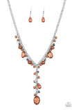 Paparazzi "Crystal Couture" Brown Necklace & Earring Set Paparazzi Jewelry