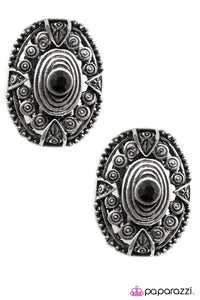 Paparazzi "The Mariachi" Black Rhinestone Silver Frame Clip-On Earrings Paparazzi Jewelry