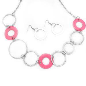 Paparazzi "Three Ring Circus" Pink Necklace & Earring Set Paparazzi Jewelry