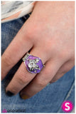 Paparazzi "Seagull Lily" Purple White Lily Silver Tone Ring Paparazzi Jewelry