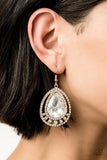 Paparazzi VINTAGE VAULT "All Rise For Her Majesty" Gold Earrings Paparazzi Jewelry