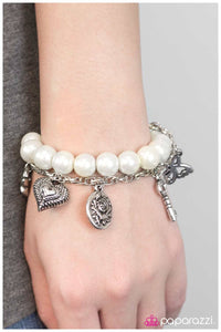Paparazzi "Oh, So Charming" White Bracelet Paparazzi Jewelry
