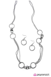 Paparazzi "Care To Join Us" Silver Necklace & Earring Set Paparazzi Jewelry