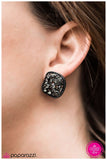 Paparazzi "Let Them Talk" FASHION FIX Gunmetal Frame Smoky Rhinestone Earrings Paparazzi Jewelry