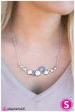 Paparazzi "Honorable Mention" Blue Rhinestone Circle Design Silver Necklace & Earring Set Paparazzi Jewelry
