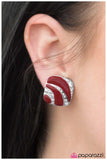 Paparazzi "I Dare Say" Red Clip-On Earrings Paparazzi Jewelry