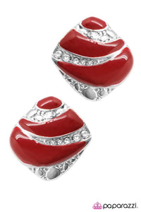 Paparazzi "I Dare Say" Red Clip-On Earrings Paparazzi Jewelry