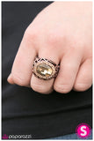 Paparazzi "Jackpot" Topaz Rhinestone Daisies Copper Ring Paparazzi Jewelry