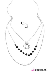 Paparazzi "I Can See Your Halo" Black Necklace & Earring Set Paparazzi Jewelry