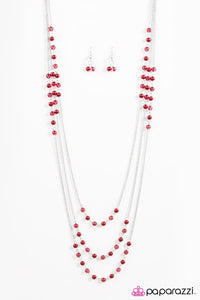 Paparazzi "Color My World" Red  Necklace & Earring Set Paparazzi Jewelry