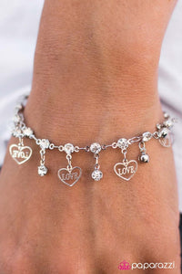 Paparazzi "Valentine Wishes" White Bracelet Paparazzi Jewelry