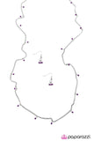 Paparazzi "Small Town Girl" Purple Seed Bead Silver Tone Necklace & Earring Set Paparazzi Jewelry
