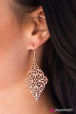 Paparazzi "I FILIGREE Like Dancing" Copper Diamond Shape Filigree Earrings Paparazzi Jewelry