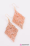 Paparazzi "I FILIGREE Like Dancing" Copper Diamond Shape Filigree Earrings Paparazzi Jewelry