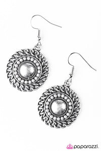 Paparazzi "Trust Me" Silver Tone Gray Bead Tribal Earrings Paparazzi Jewelry