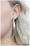 Paparazzi "Jungle To Jungle" Silver Hammered Hoop Earrings Paparazzi Jewelry