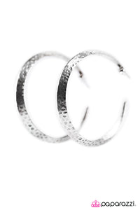 Paparazzi "Jungle To Jungle" Silver Hammered Hoop Earrings Paparazzi Jewelry