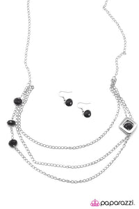 Paparazzi "Put on your Dancing Shoes" Black Necklace & Earring Set Paparazzi Jewelry