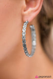 Paparazzi "Thrown For A HOOP" Silver Tone Curling Bar Hoop Earrings Paparazzi Jewelry