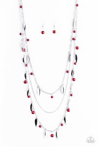 Paparazzi "Keep It Sassy" Red Necklace & Earring Set Paparazzi Jewelry