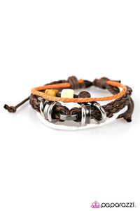Paparazzi "The Hunt Is On" Brown Orange Leather Braided Bracelet Paparazzi Jewelry
