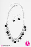 Paparazzi "Twitterpated" Black Necklace & Earring Set Paparazzi Jewelry