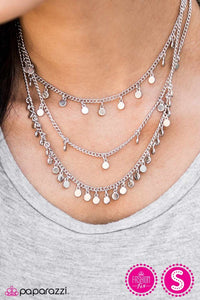 Paparazzi "Always on Chime" FASHION FIX Silver Necklace & Earring Set Paparazzi Jewelry