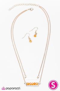 Paparazzi "Crystal Gazing" Orange Necklace & Earring Set Paparazzi Jewelry