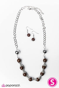 Paparazzi "Spring To Mind" Brown Necklace & Earring Set Paparazzi Jewelry