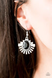 Paparazzi VINTAGE VAULT "Miss YOU-niverse" Black Necklace & Earring Set Paparazzi Jewelry