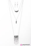 Paparazzi "Desert Kite" Silver Necklace & Earring Set Paparazzi Jewelry