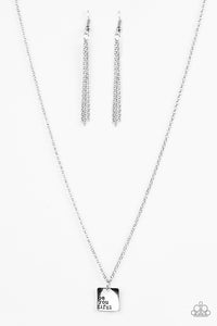 Paparazzi "Just The Way You Are" Silver Engraved BE YOU TIFUL Necklace & Earring Set Paparazzi Jewelry