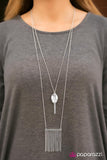 Paparazzi "Long Way Down" Silver Necklace & Earring Set Paparazzi Jewelry