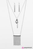 Paparazzi "Long Way Down" Silver Necklace & Earring Set Paparazzi Jewelry