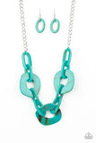 Paparazzi VINTAGE VAULT "Courageously Chromatic" Exclusive Blue Necklace & Earring Set Paparazzi Jewelry