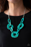 Paparazzi VINTAGE VAULT "Courageously Chromatic" Exclusive Blue Necklace & Earring Set Paparazzi Jewelry