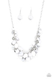 Paparazzi "Full Out Fringe" White Necklace & Earring Set Paparazzi Jewelry