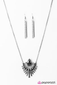 Paparazzi "A Night With The Stars" Silver Necklace & Earring Set Paparazzi Jewelry