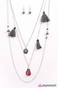 Paparazzi "Tarots and Tassels" Pink Necklace & Earring Set Paparazzi Jewelry