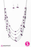 Paparazzi "Take Five!" Purple Necklace & Earring Set Paparazzi Jewelry