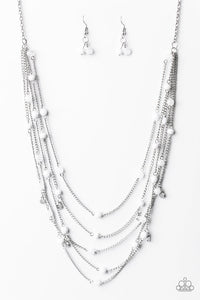 Paparazzi "Take Five!" White Necklace & Earring Set Paparazzi Jewelry